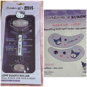 The Creme Shop X Hello Kitty Love Quartz Facial Roller & Kuromi Eye Gels New